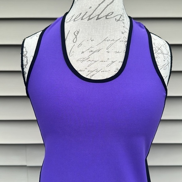 Zuzuzen Active High Performance Racerback Tank - Black/Purple - Picture 8 of 10